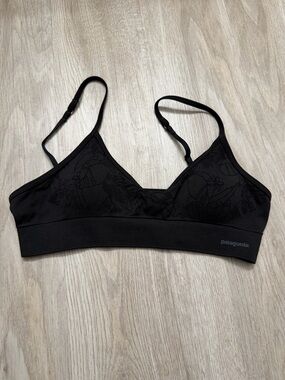Patagonia Black Floral-Texture Bralette